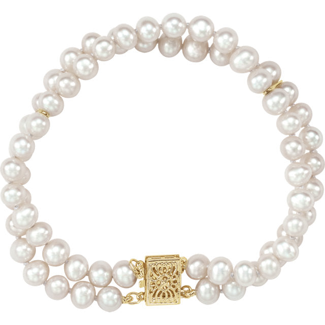 2 strand on sale pearl bracelet