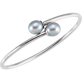 7" Flexible Pearl Bangle Bracelet