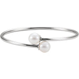 7" Flexible Pearl Bangle Bracelet