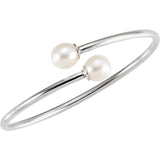 7" Flexible Pearl Bangle Bracelet