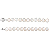 White Pearl Sterling Silver 18" Strand