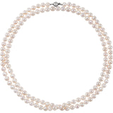 White Pearl Sterling Silver 42" Strand