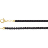 Black Leather Braided Cord