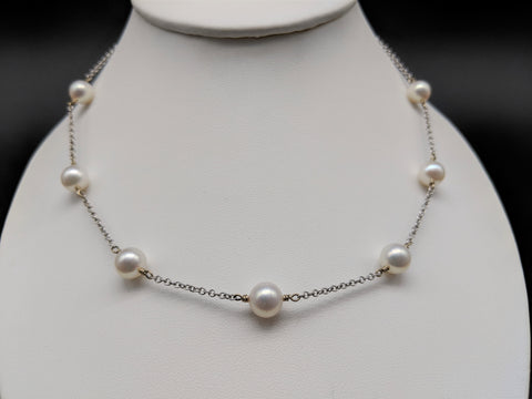 Fresh Water Pearl Station Necklace